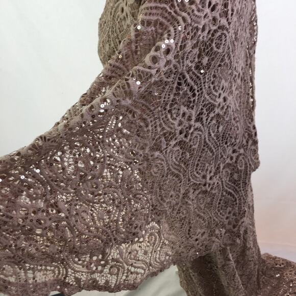 Blu Sage Sequin Gown Taupe 12 - Picture 15 of 16